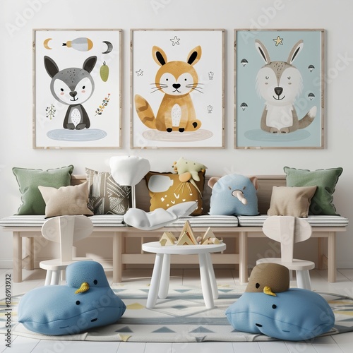 child roome with poster frame UHD Wallpapar photo