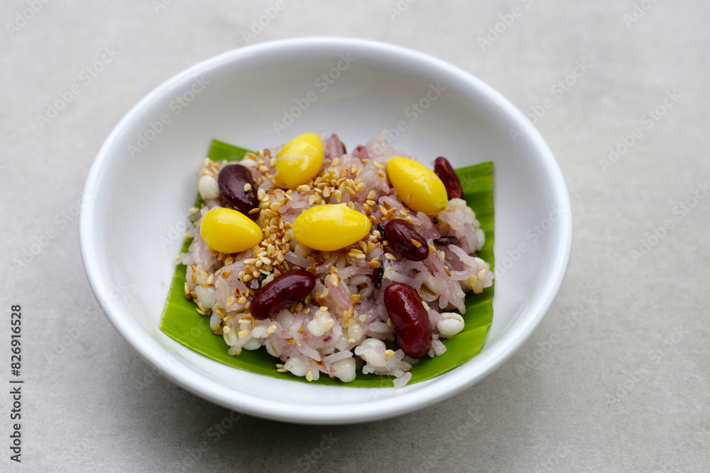 Sweet black sticky rice with grains. Thai dessert Sweet black sticky rice with grains. Thai dessert