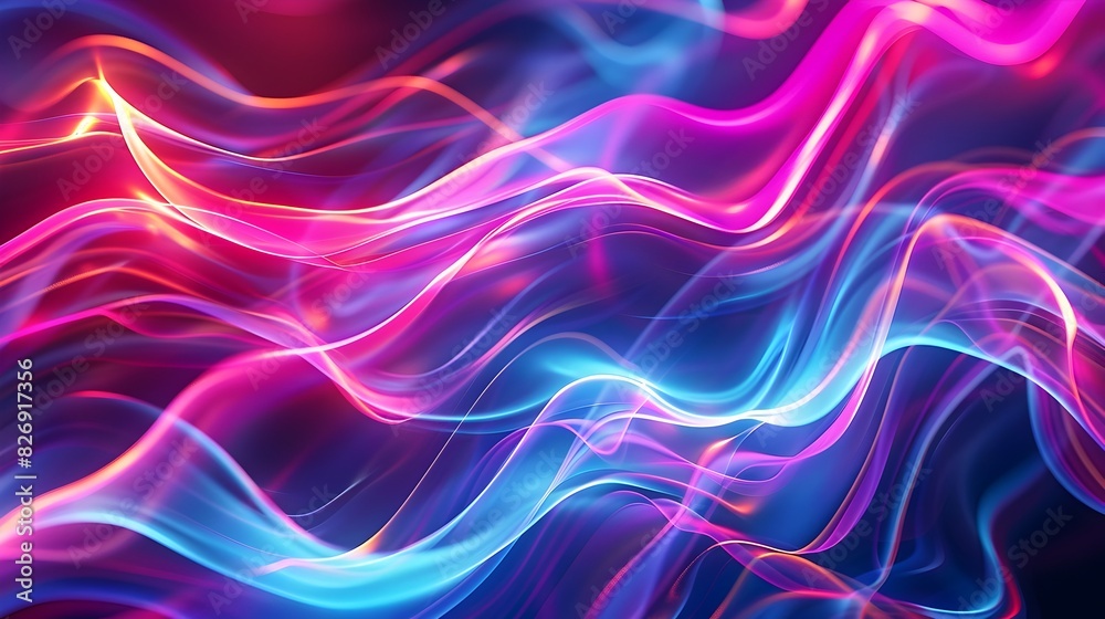 Captivating Neon Waves of Gradient Colors Creating a Surreal and Dynamic Visual Display Captivating Neon Waves of Gradient Colors Creating a Surreal and Dynamic Visual Display