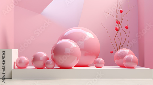 Pink Easter eggs in a decorative box for a celebration photo