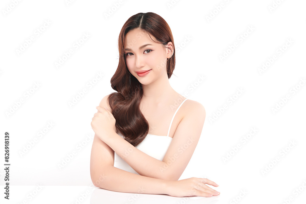 Beautiful young asian woman with clean fresh skin on white background, Face care, Facial treatment, Cosmetology, beauty and spa, Asian women portrait. Beautiful young asian woman with clean fresh skin on white background, Face care, Facial treatment, Cosmetology, beauty and spa, Asian women portrait.
