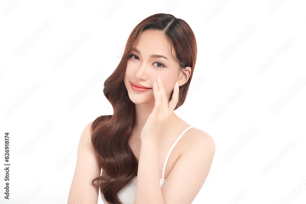 Beautiful young asian woman with clean fresh skin on white background, Face care, Facial treatment, Cosmetology, beauty and spa, Asian women portrait. Beautiful young asian woman with clean fresh skin on white background, Face care, Facial treatment, Cosmetology, beauty and spa, Asian women portrait.