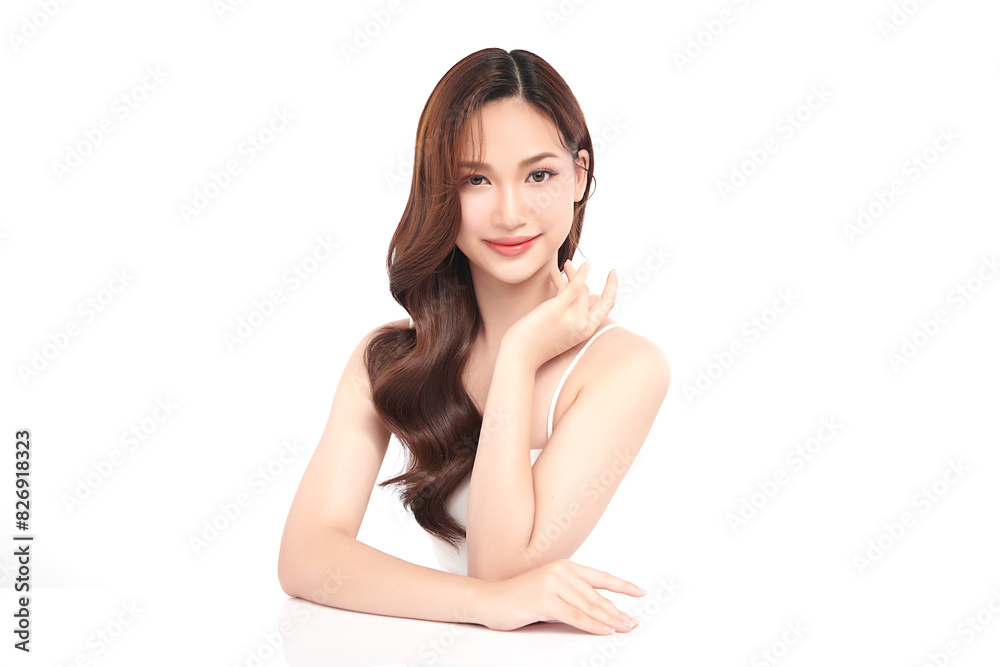 Beautiful young asian woman with clean fresh skin on white background, Face care, Facial treatment, Cosmetology, beauty and spa, Asian women portrait. Beautiful young asian woman with clean fresh skin on white background, Face care, Facial treatment, Cosmetology, beauty and spa, Asian women portrait.