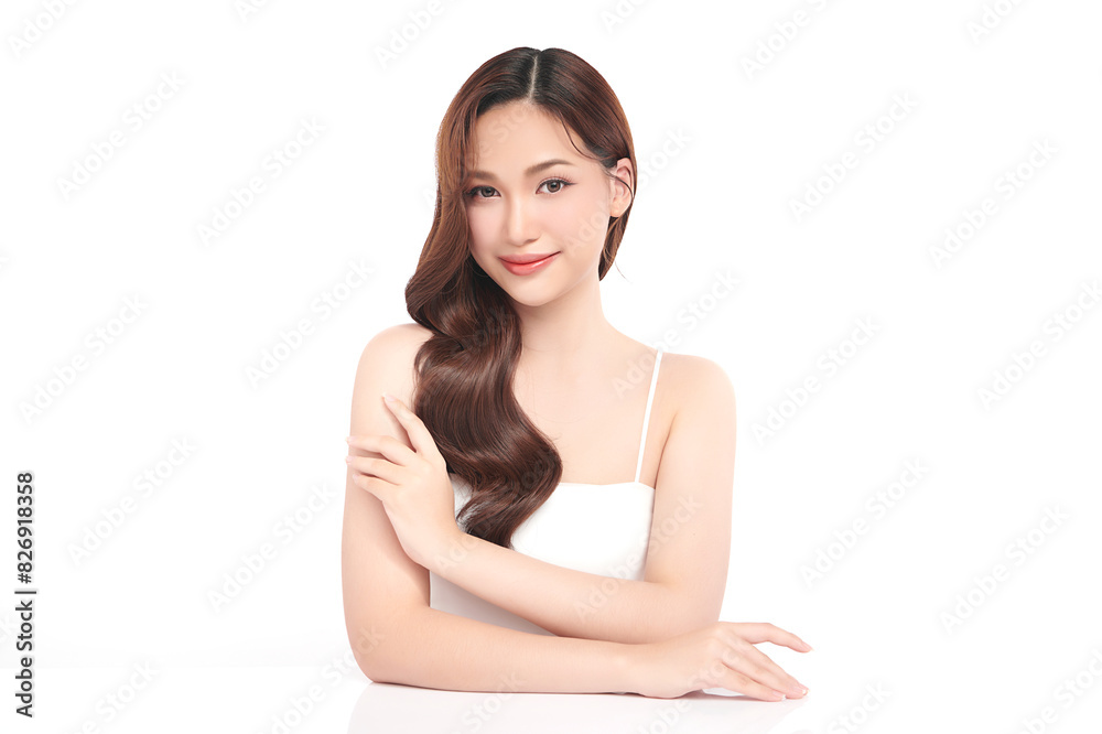 Beautiful young asian woman with clean fresh skin on white background, Face care, Facial treatment, Cosmetology, beauty and spa, Asian women portrait. Beautiful young asian woman with clean fresh skin on white background, Face care, Facial treatment, Cosmetology, beauty and spa, Asian women portrait.