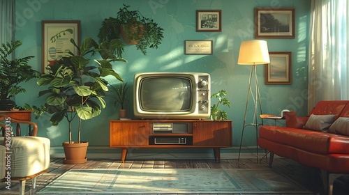retro television in the living room