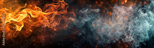 Fire Cracks Image Abstract background with orange  and white flames of fire with dark background photo