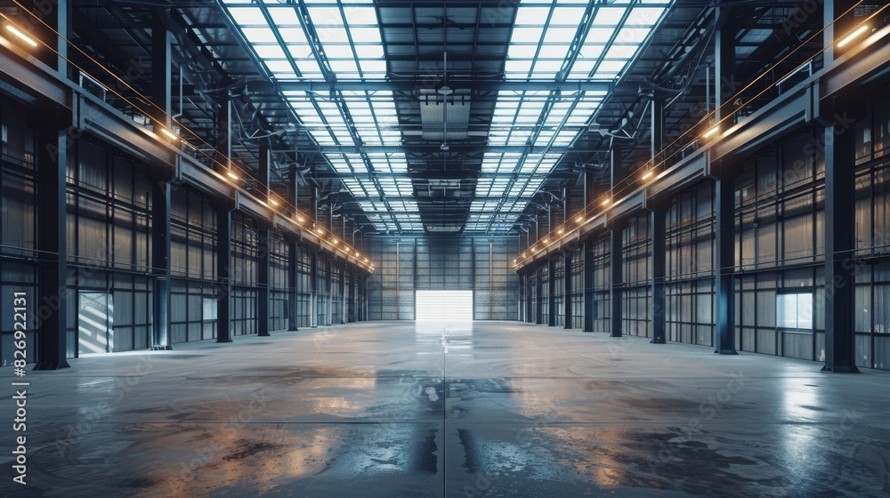 Fototapeta premium Captivating steel beam-filled building interior, isolated background, studio lighting, designed for advertisements