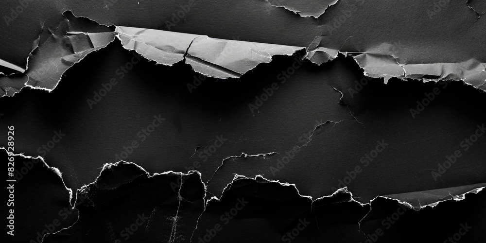 a black background with ripped paper edges,Torn black paper revealing a ...