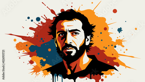 Through each paint stain and ink splatter it captures the rawness and authenticity of its creator.. Vector illustration