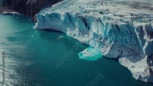 Melting Arctic ice and glaciers highlighting climate change impacts on the environment and sea levels.