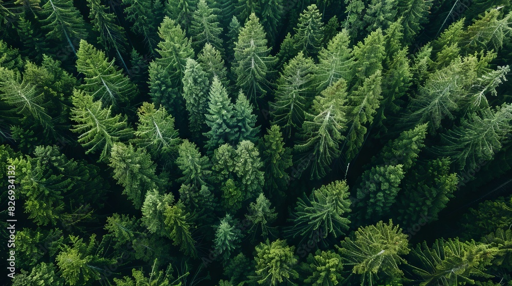 Realistic photography of coniferous forest. Abstract background of a northern forest Realistic photography of coniferous forest. Abstract background of a northern forest