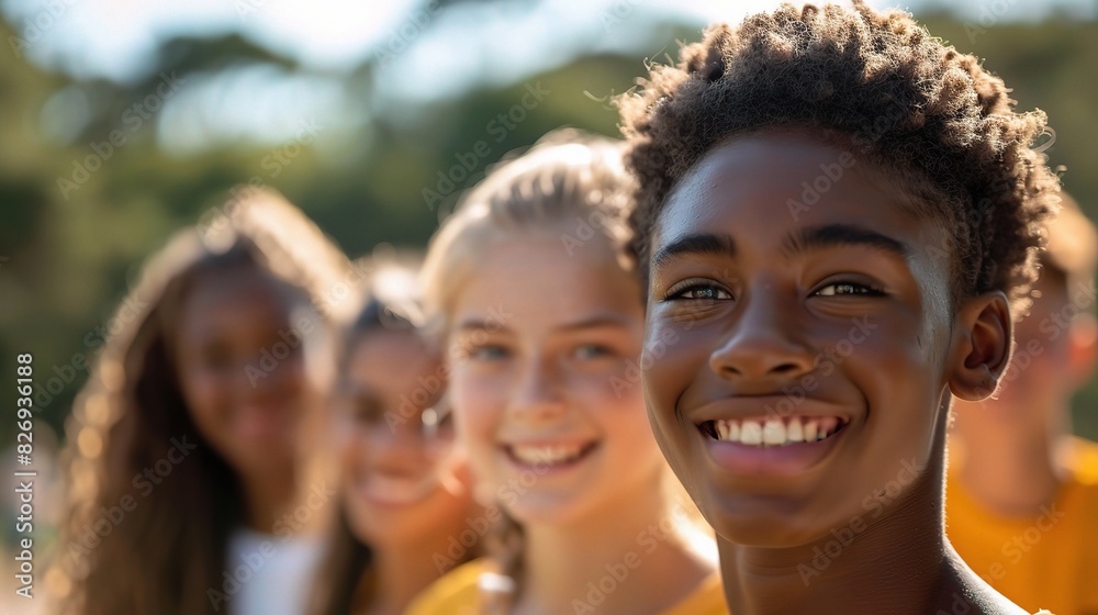 teens from various ethnicities participating in sports or recreational activities together