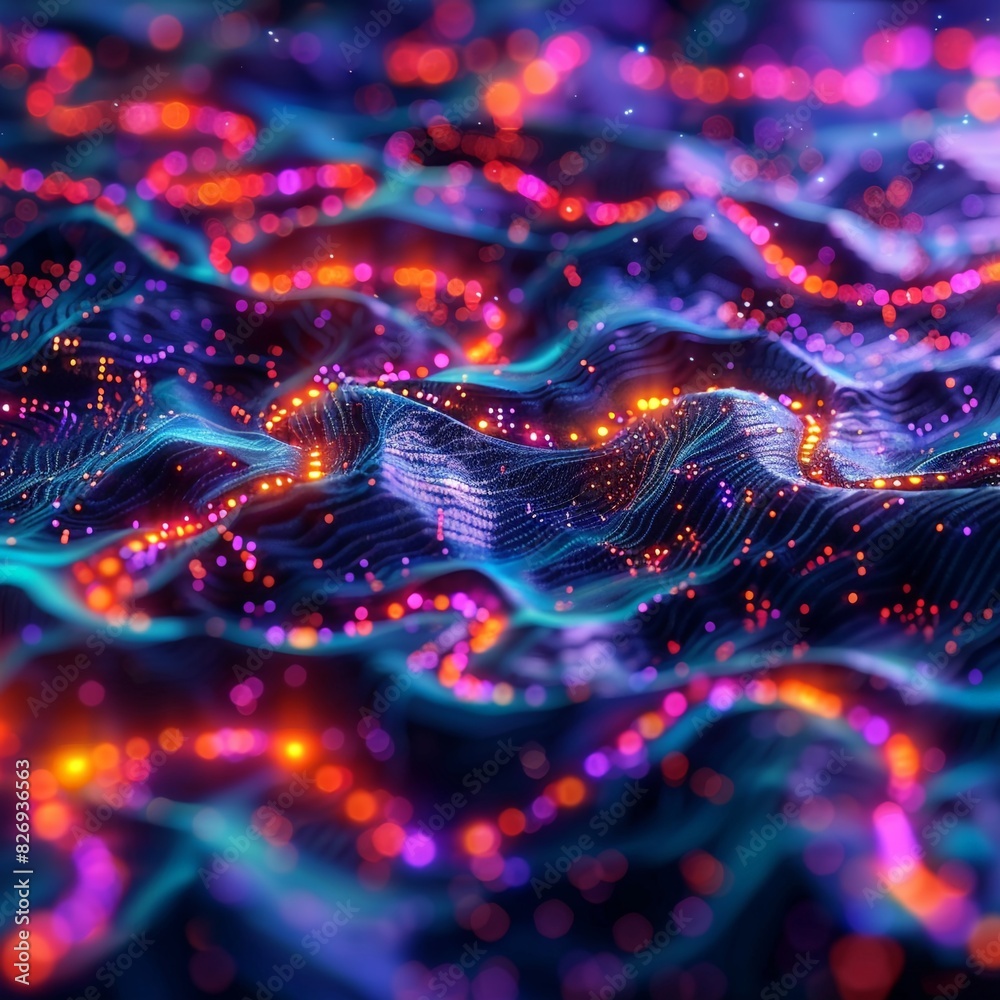 Virtual world map, eyelevel, in a spectrum of neon colors, dynamic angle, hightech internet realm Virtual world map, eyelevel, in a spectrum of neon colors, dynamic angle, hightech internet realm