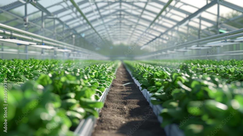 rows of organic vegetables in hightech closed system farm 3d illustration rows of organic vegetables in hightech closed system farm 3d illustration