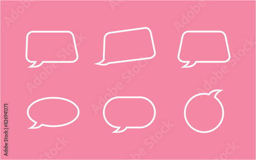 line art speech bubble collection set design template