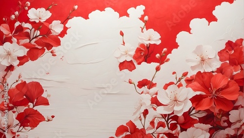 Obraz na płótnie A haiku inspired by a red and white background ai_generated w salonie