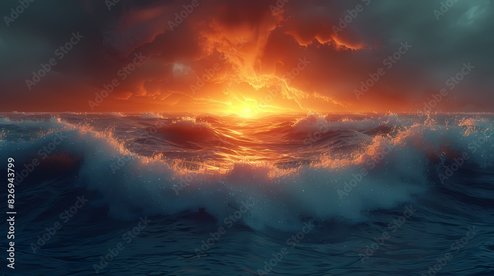 Fototapeta premium flowing river illuminated by the soft liquid hues of the dawn