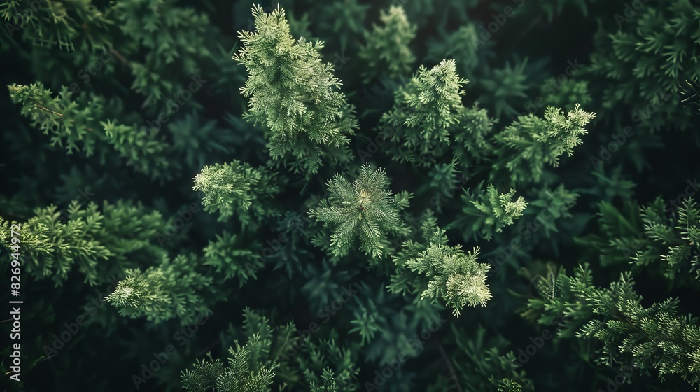 Realistic photography of coniferous forest. Abstract background of a northern forest Realistic photography of coniferous forest. Abstract background of a northern forest