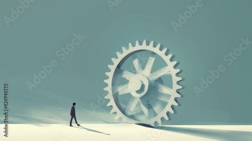 flywheel momentum modern illustration wallpaper, nice design in drawing style photo