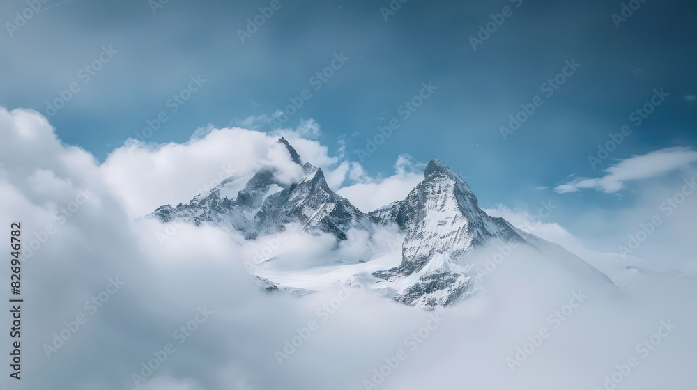 matterhorn, cervino mountain wallpaper with amazing blue sky and nice contrast and light