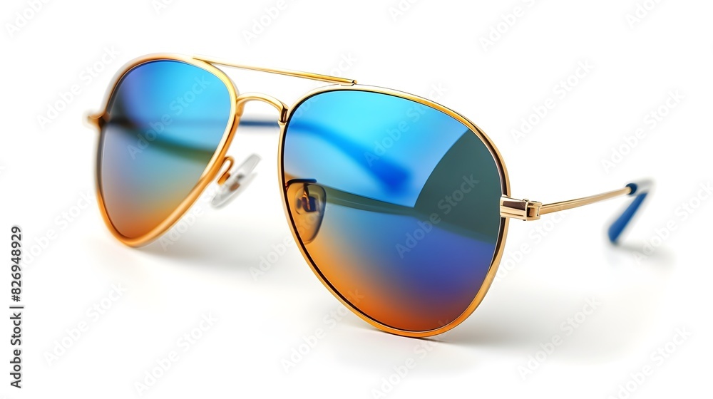 Chic Vision: Close-Up of Stylish Sunglasses Isolated on a White Background, Highlighting Modern Design and Sleek Elegance Chic Vision: Close-Up of Stylish Sunglasses Isolated on a White Background, Highlighting Modern Design and Sleek Elegance