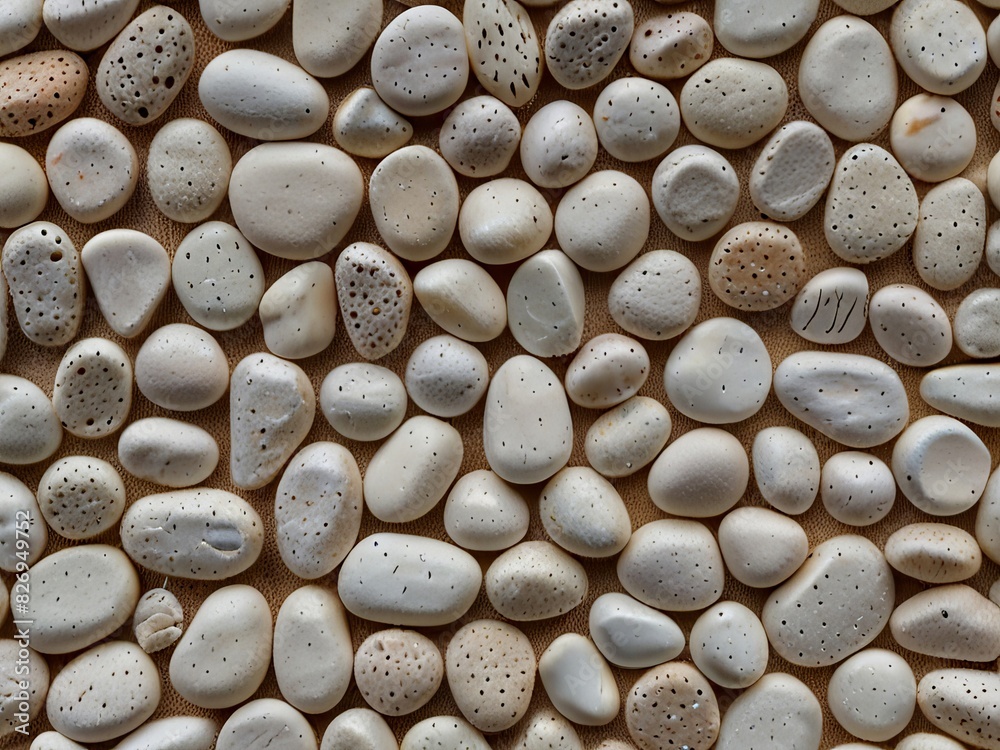 A close up of white rocks with a few spots on them A close up of white rocks with a few spots on them