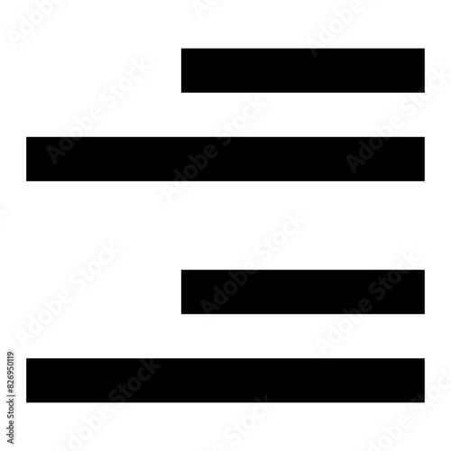 align letter right line icon for editor user interface