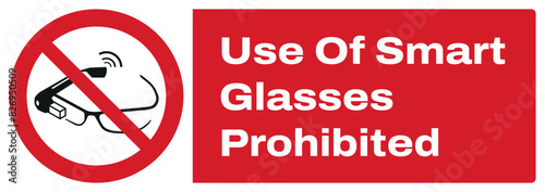 ISO prohibition safety signs_use of smart glasses prohibited landscape size 1/2 a4,a3,a2,a1