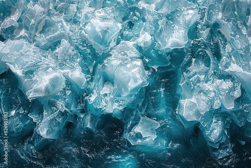 wallpaper with white azure ice flakes in a calm black blue fjord water