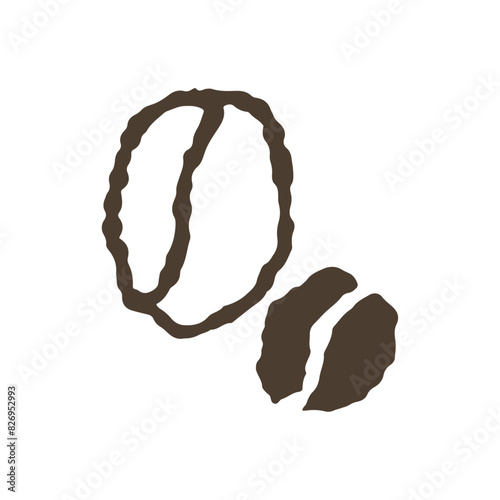 手描き風のコーヒー豆のアイコン