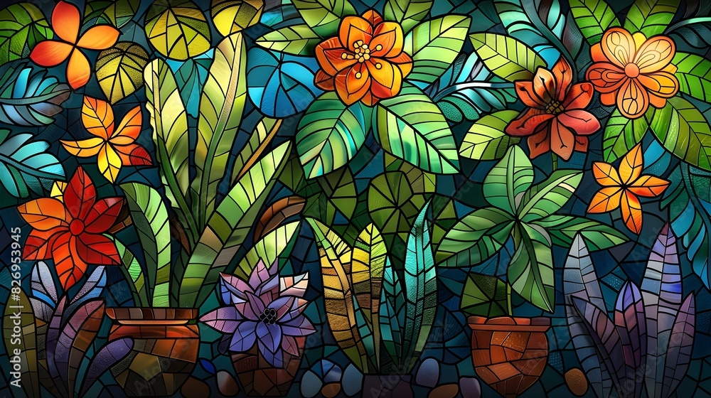 Floral Vibrance: Illustration of Vibrant Plants and Flowers, Showcasing Nature's Bounty in Exquisite Detail Floral Vibrance: Illustration of Vibrant Plants and Flowers, Showcasing Nature's Bounty in Exquisite Detail