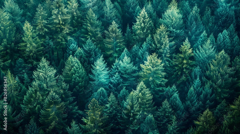 Realistic photography of coniferous forest. Abstract background of a northern forest Realistic photography of coniferous forest. Abstract background of a northern forest