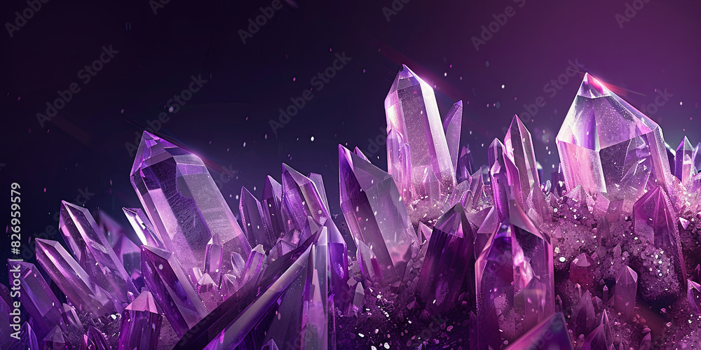 abstract purple amethyst crystals, generative AI abstract purple amethyst crystals, generative AI