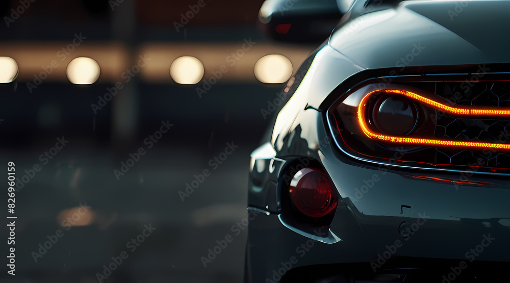 Background with Close Up Luxury Car Parts Theme