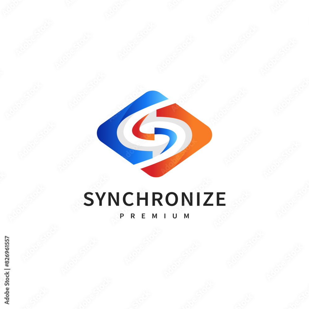 Arrow synchronize, technology logo design illustration Arrow synchronize, technology logo design illustration