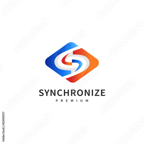 Free Download Arrow synchronize, technology logo design illustration - GFXLoad