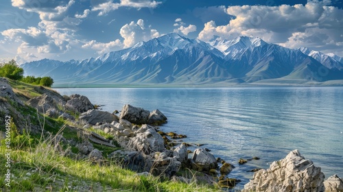Sassyk kul Lake is located in the Eastern Pamir region photo