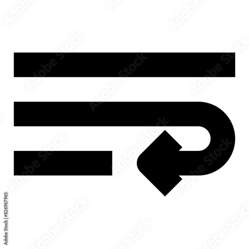 wrap text line icon for editor user interface