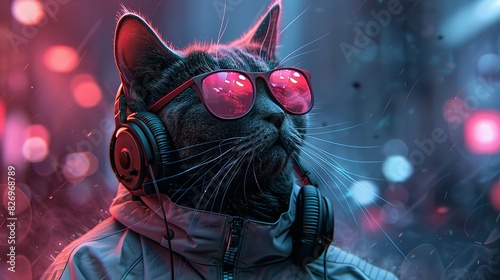 Meow Mix: Cat-Eared DJ in Cyber Chic