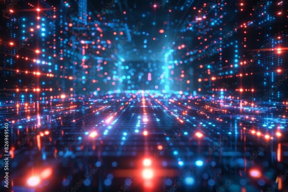 Data flow and virtual interface futuristic technology. Technology background Data flow and virtual interface futuristic technology. Technology background