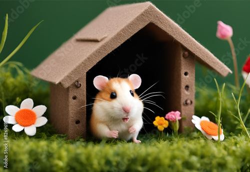 Guinea pig and his little house
