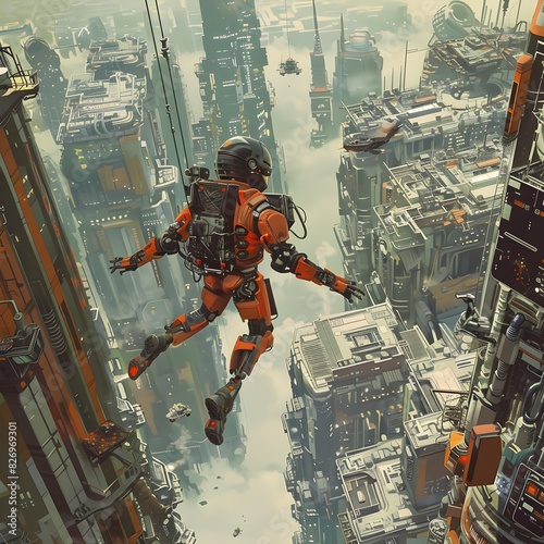 Daring Escape from RobotRuled City Propelled by SneakerPowered Leaps