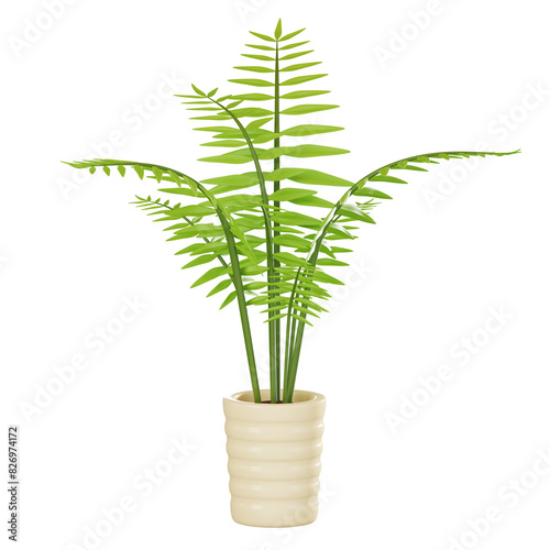 Wallpaper Mural Parlor Palm Pot for Stylish Indoor Decor. 3D Render Torontodigital.ca