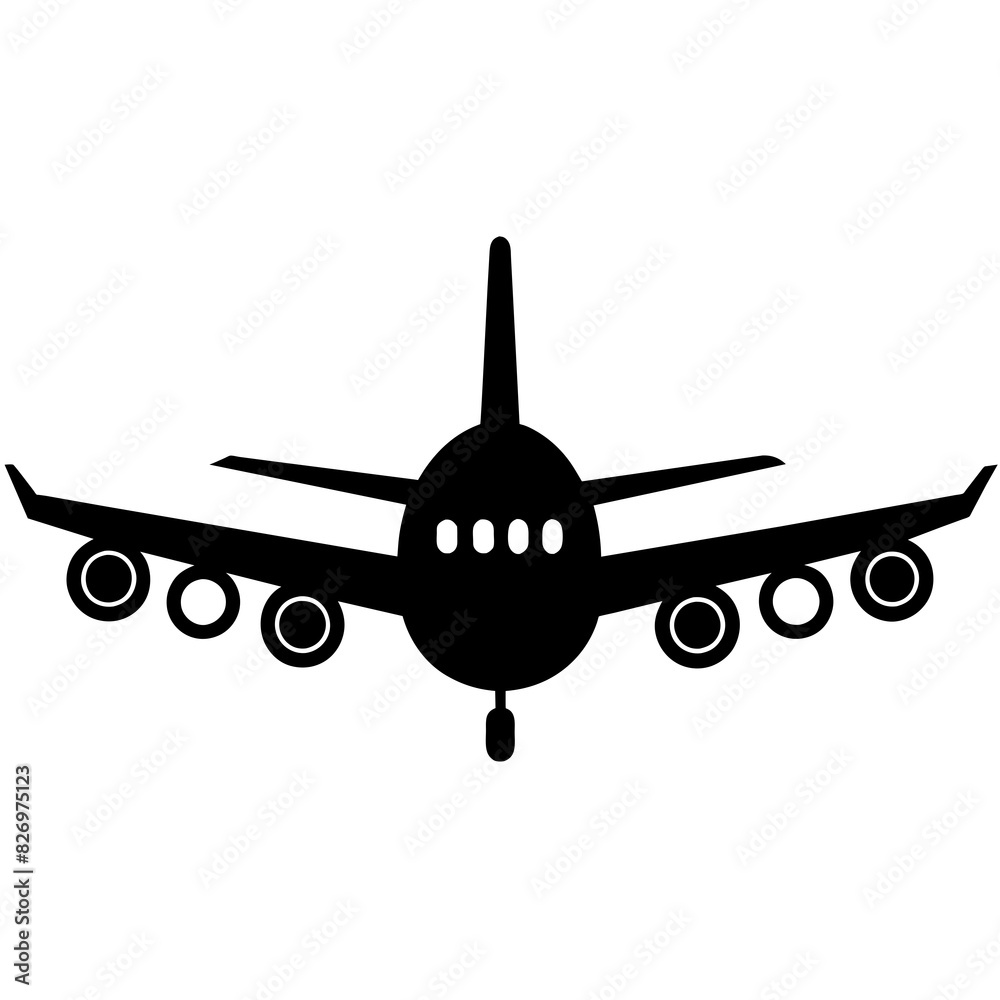 Airbus plane silhouette vector illustration Airbus plane silhouette vector illustration