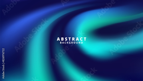Sophisticated mesh blur background that commands attention with its sleek dark blue and green gradient wave technology theme