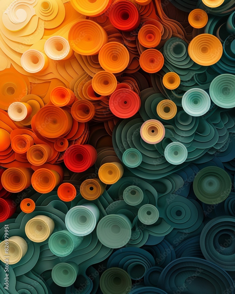 Abstract pattern of circles with the effect of displacement Abstract pattern of circles with the effect of displacement