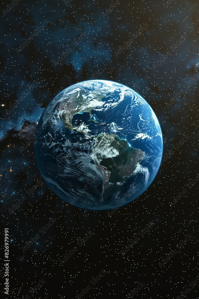 Obraz premium Beautiful earth planet scene Space Zoom spinning view, Concept of climate change, day and night, cities lights, sunrise World planet satellite,Stars, nebula and galaxy black background in 4k