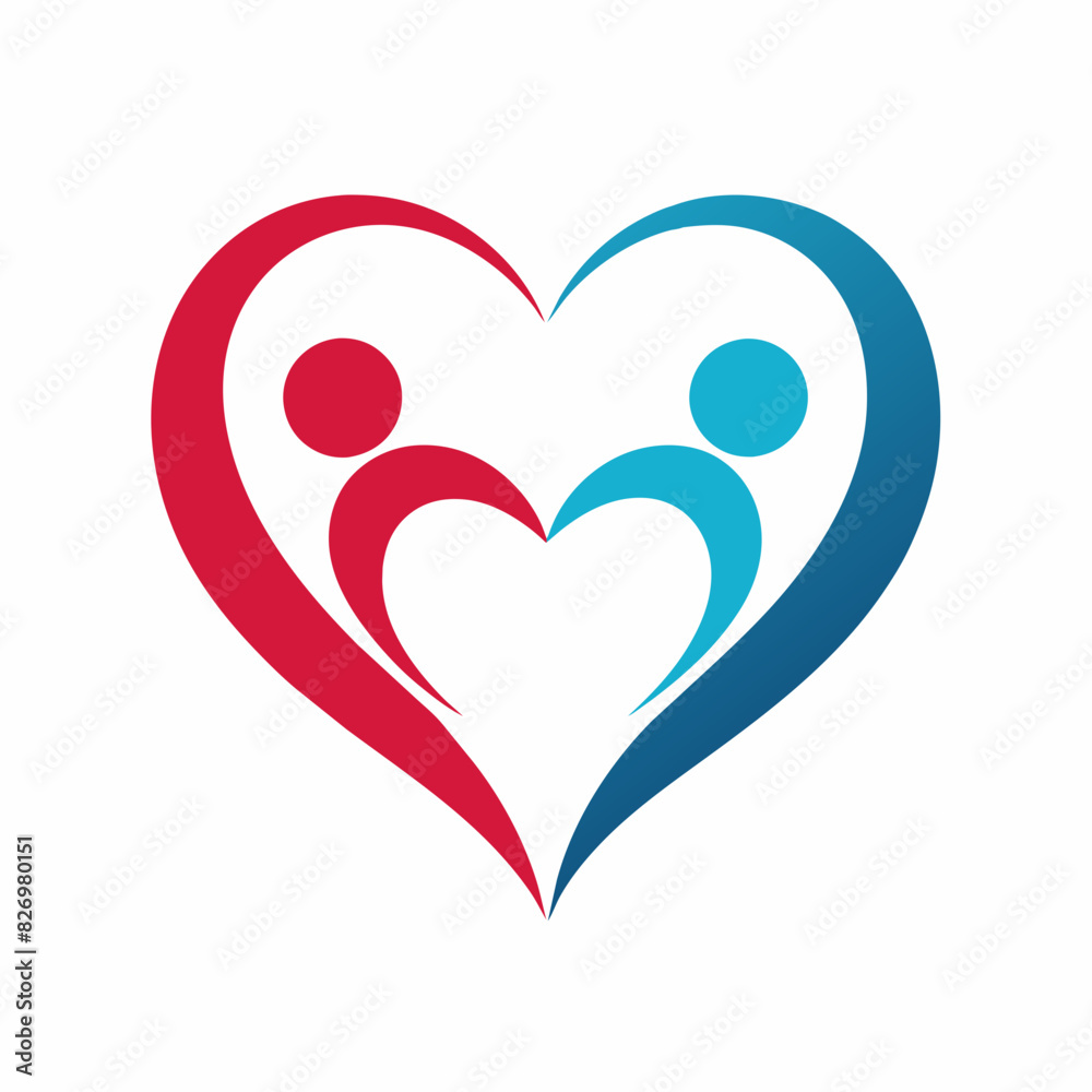 Modern and minimalist people care heart-shaped logo icon vector illustration Modern and minimalist people care heart-shaped logo icon vector illustration