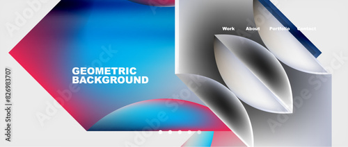 Colorful gradients with abstract geometric shapes. Vector Illustration For Wallpaper, Banner, Background, Card, Book Illustration, landing page