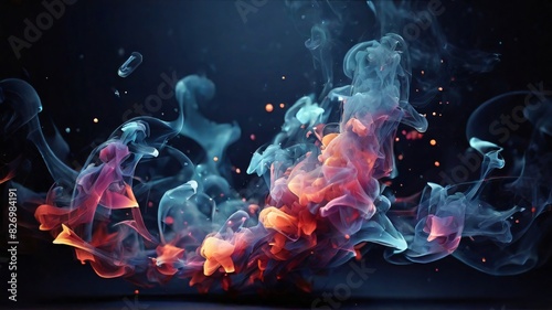 Smoke particles abstract background Generative Ai.